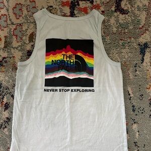 The North Face Never Stop Exploring Men’s White Tank Top Pride Colors Size S